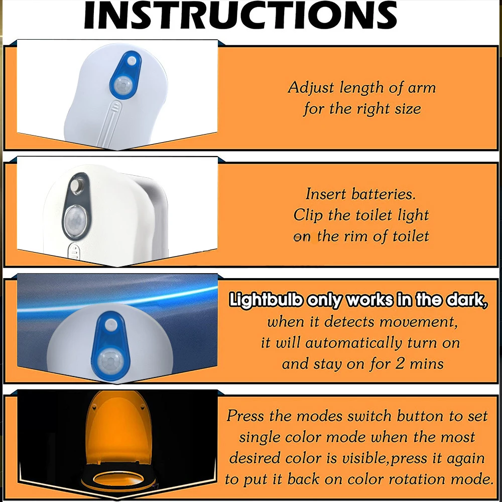 Toilet Night Light Motion Sensor Activated Led Night Light With 4 Projection Patterned Modes For Bathroom Decor Fun Accessory