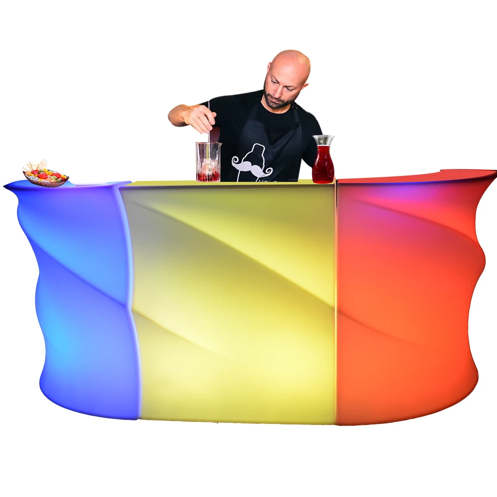 outdoor led bar counter used coffee shop restaurant party event rental portable furniture led lighted bar counter for sale