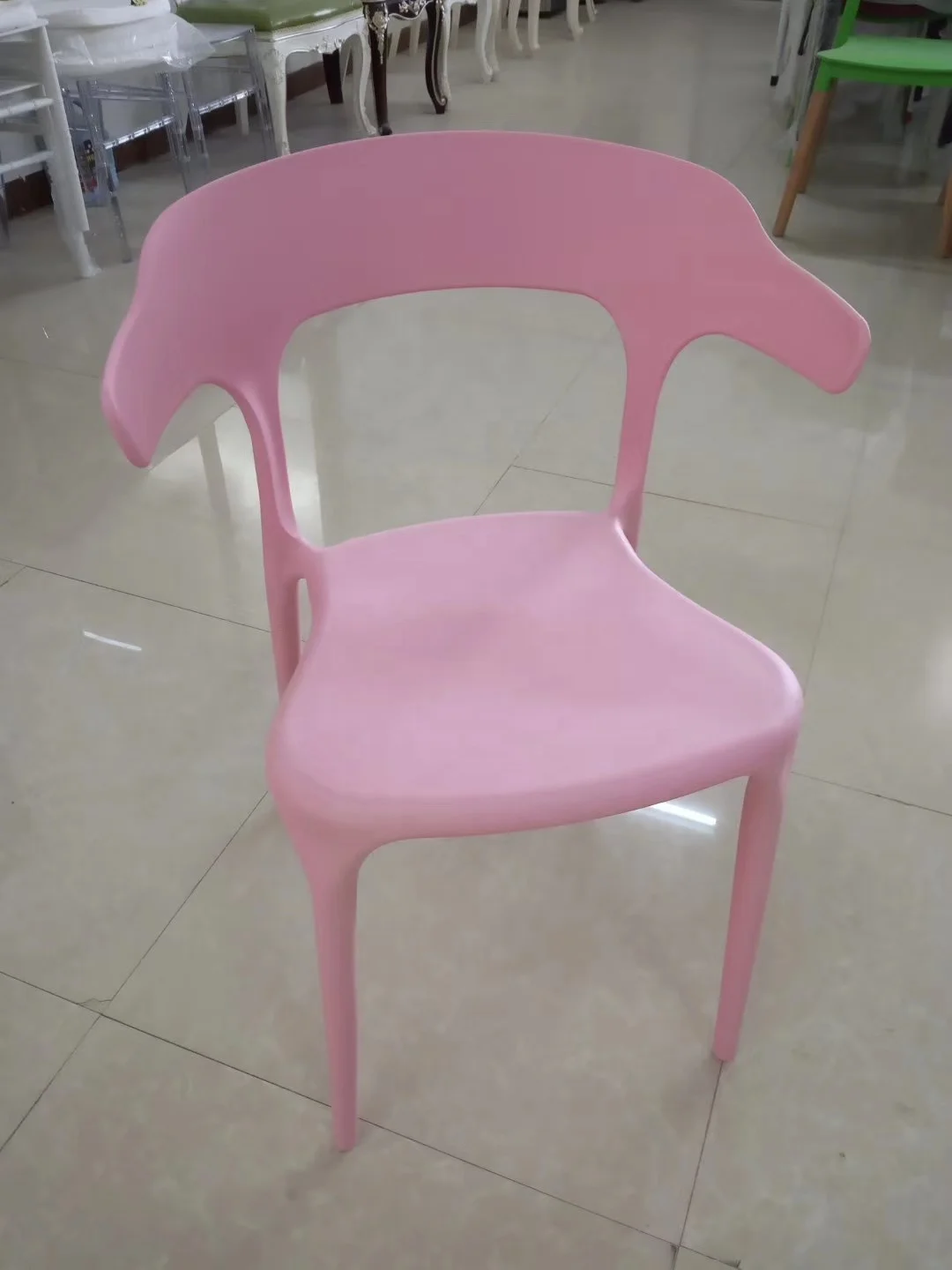 Fixed backrest low arm restaurant Dinning Living Room Dinning PP Plastic Chair