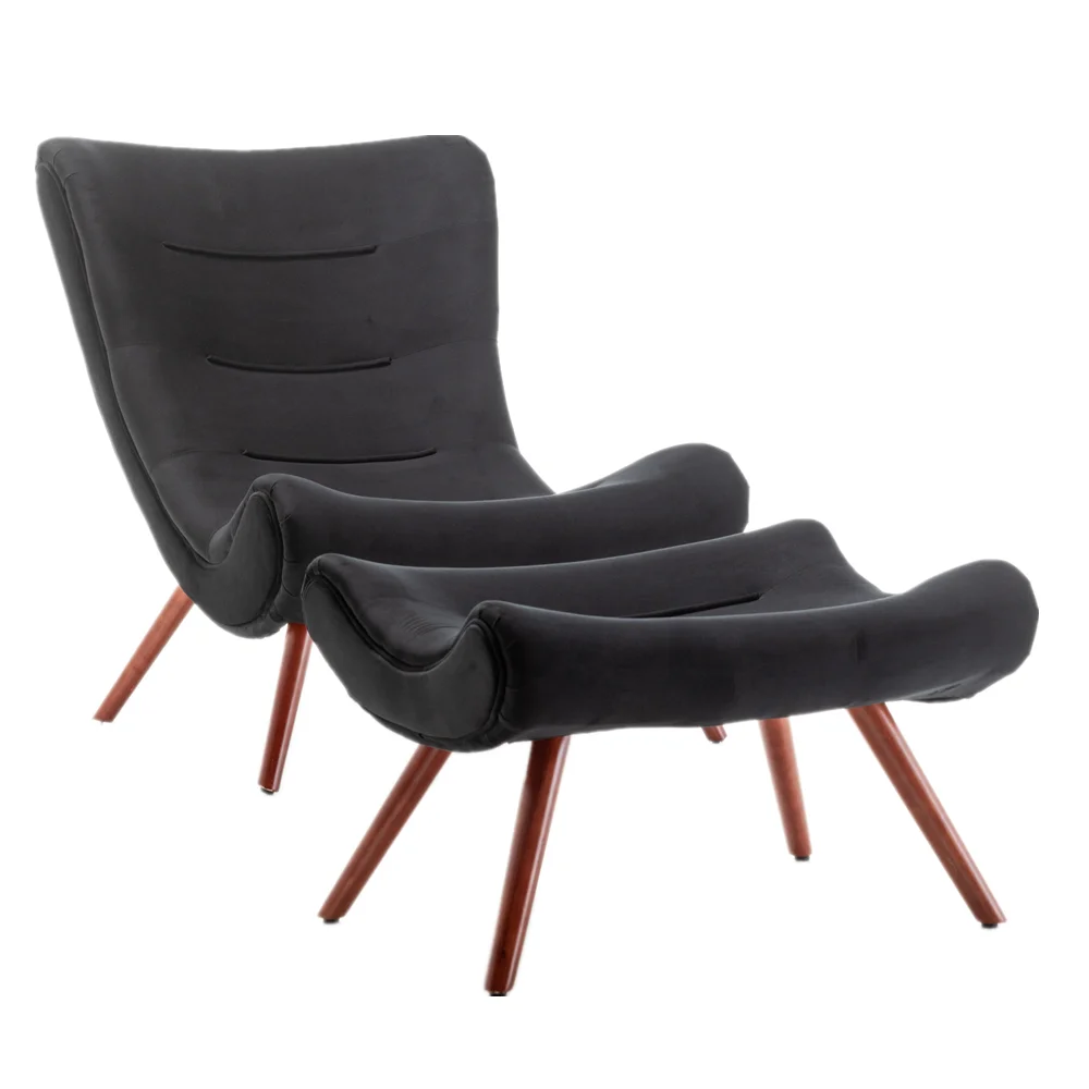 Modern Fabric Occasional egg chair with ottoman fireside  Accent Chair with Footstool,lounge chair with ottoman for living room