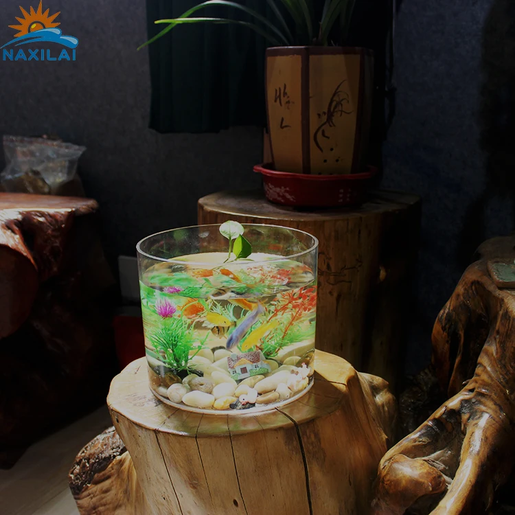 
NAXIALITable Aquarium Fish Tank Aquarium Fishing Cup Acrylic Double Betta Aquarium Bowl Fighting Fish Mini House Incubator Box F 
