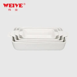 baking utensils 4pcs White oven dish porcelain baking tray ceramic baking dish bakeware porcelain oven dish white