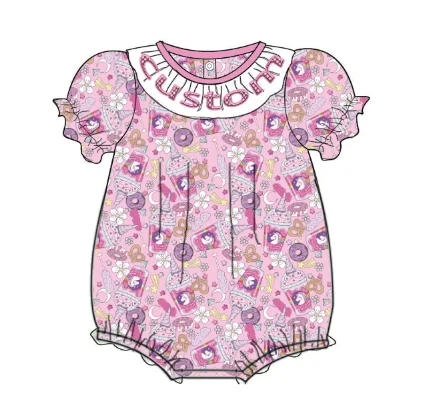 Yihui Hot Sale OEM Infant Baby Girl Outfit Ruffle Romper Ribbed Body Suit Summer Cotton  baby bamboo romper