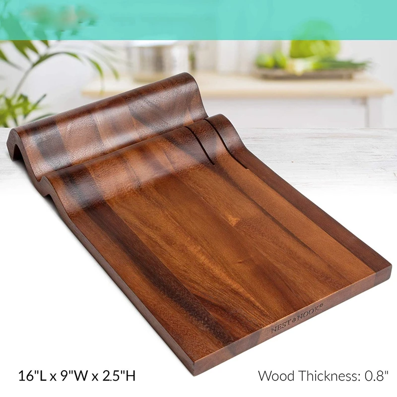 Acacia Wood Cheese Board, Large Wave Charcuterie Board Tray