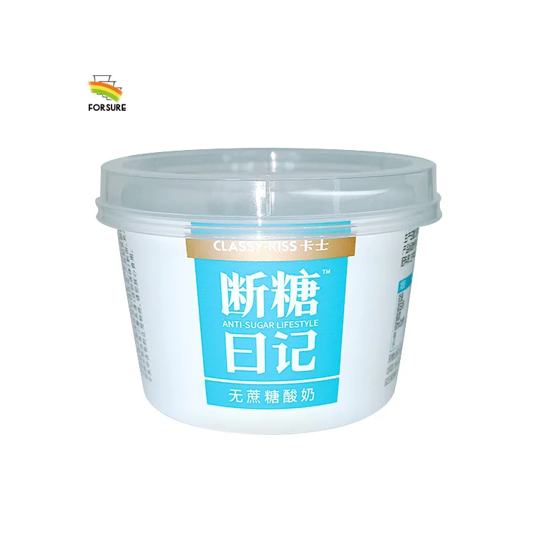 Customized Wholesale 120ml 180ml 200ml Yogurt Packaging Cup PP Plastic Food Grade Yoghurt Container with Spoon Yaourt Pot