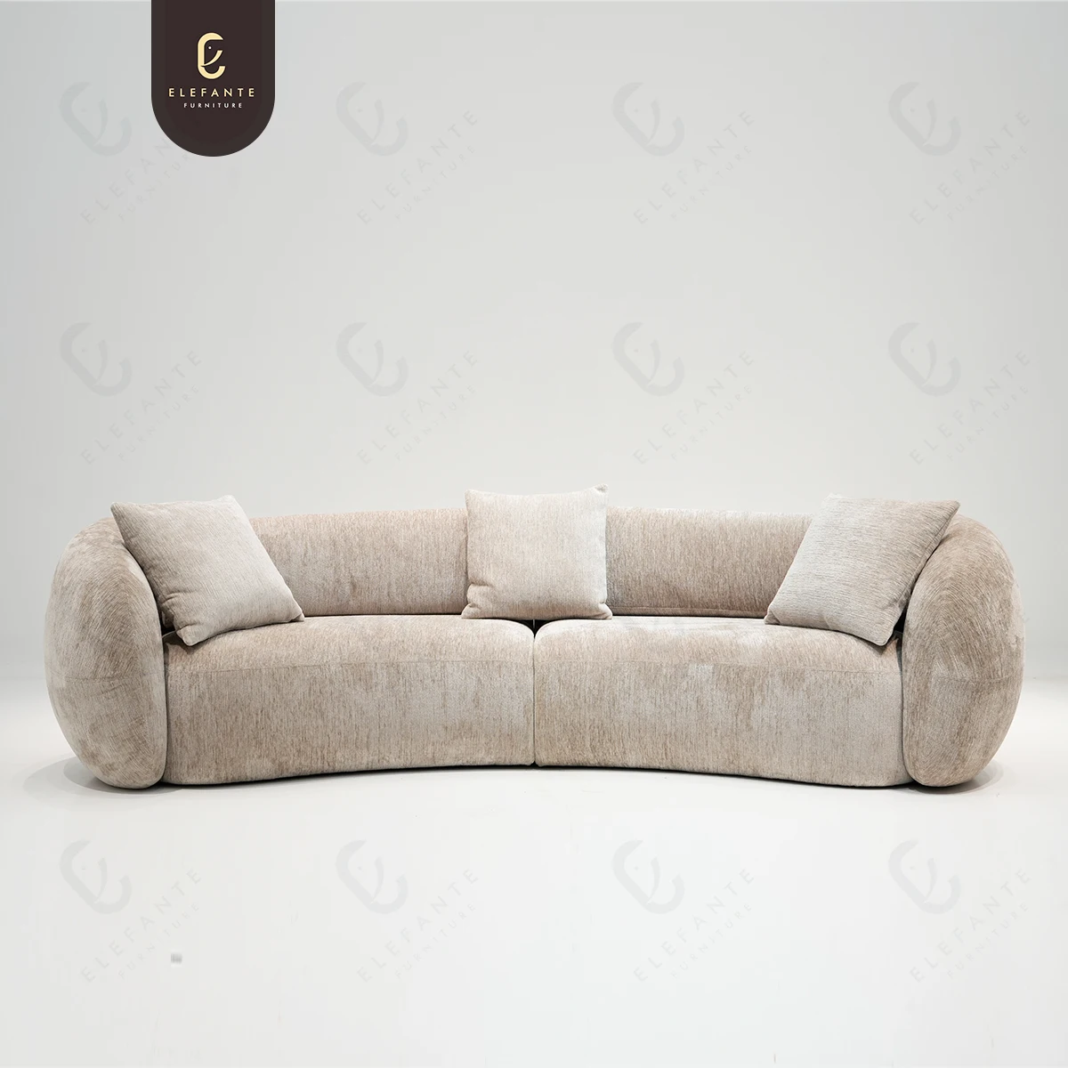 4 Pillows Boucle Curved Sofa Cloud Couch for Living Room Modern Luxury Contemporary Upholstered Sofa Couch