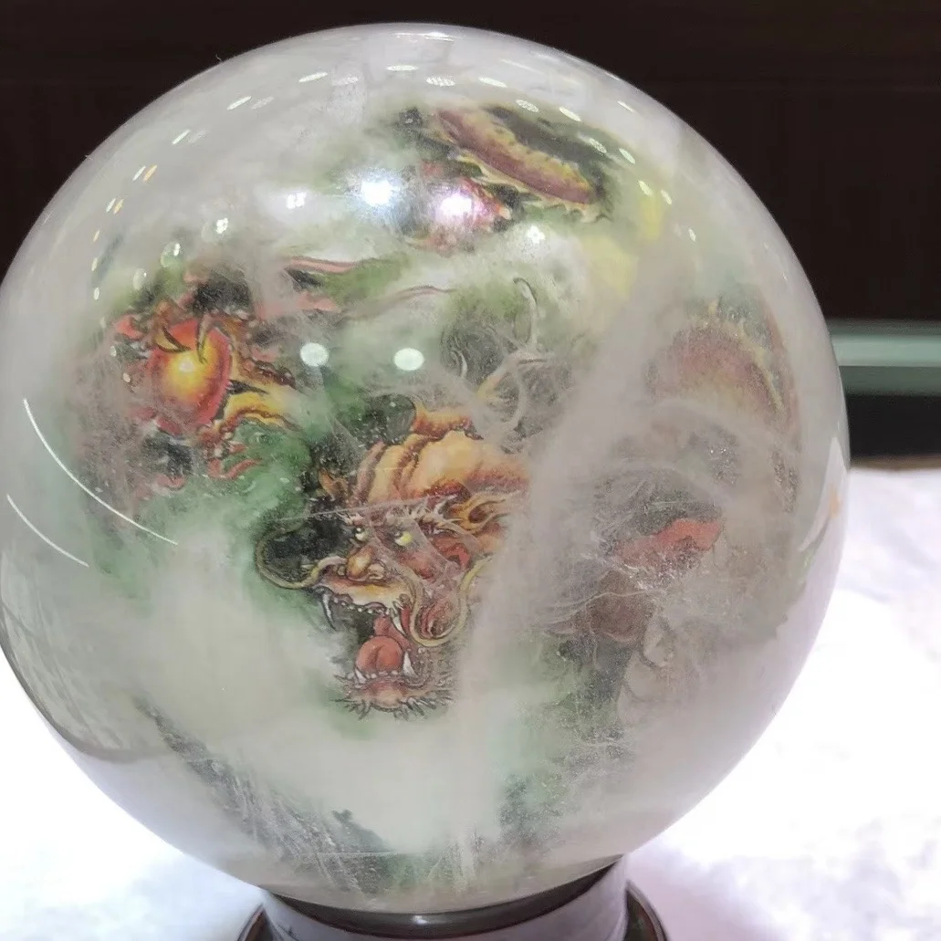 customized product top workmanship quartz Crystal inside-painted bottle Snuff Bottles with Pictures Inside Flying Dragon