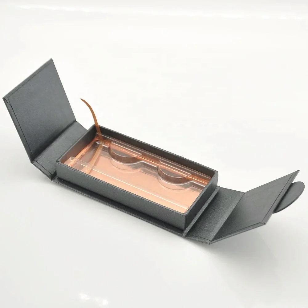 High Quality Rectangle Custom Logo Double Door Open Eye Lash Box