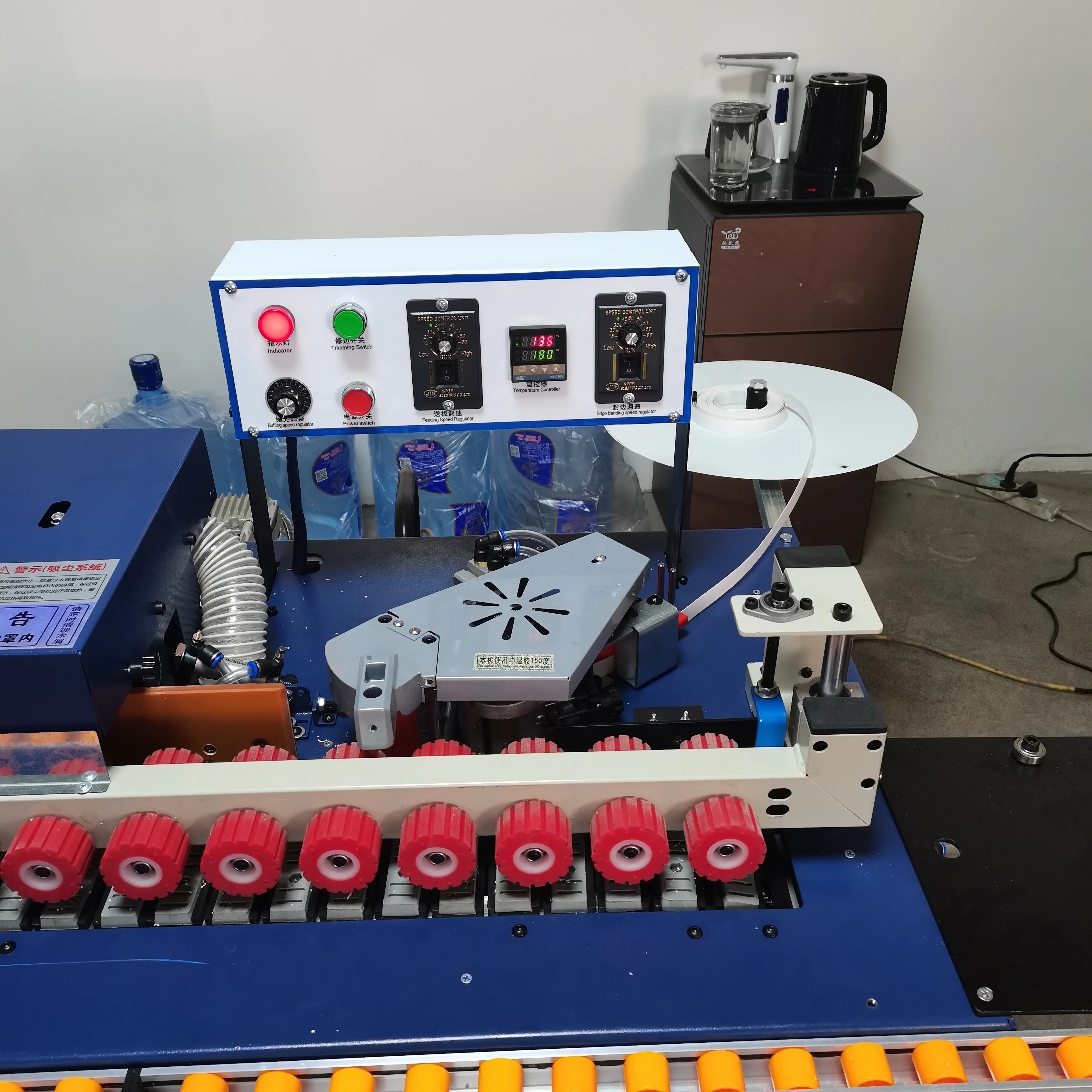 HC-130 high speed woodworking edge banding machine automatic sealing trimming polishing and end-cutting with high efficiency
