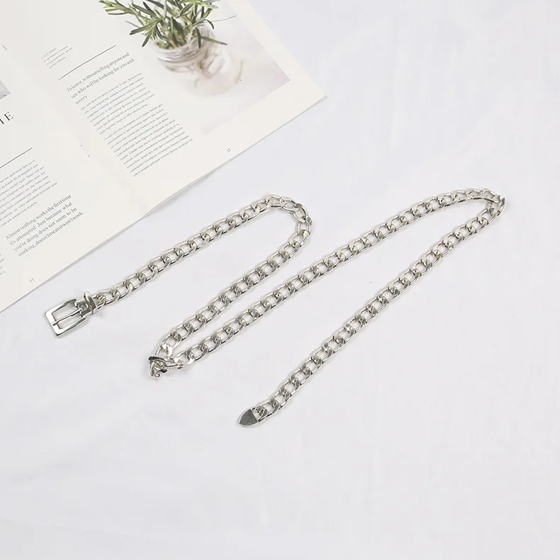 Wholesale Fashion Belt Accessories Alloy Metal Strap Chain For Belt Silver Fashion Designer Chain Belt For Women