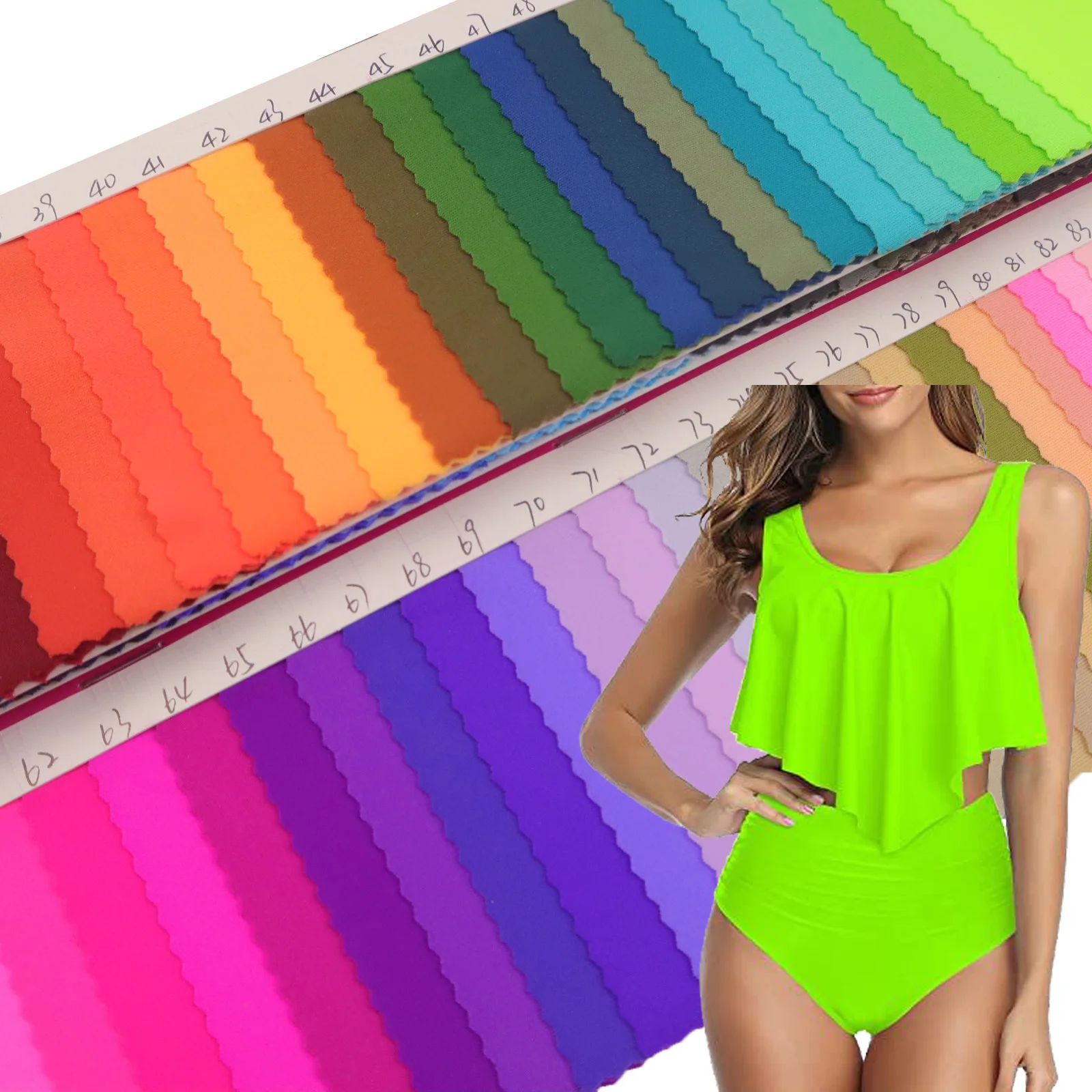 stock colors smooth elastic warp 82%polyamide 18%elastane 4 way stretch customized swimwear knitted fabric for bikini