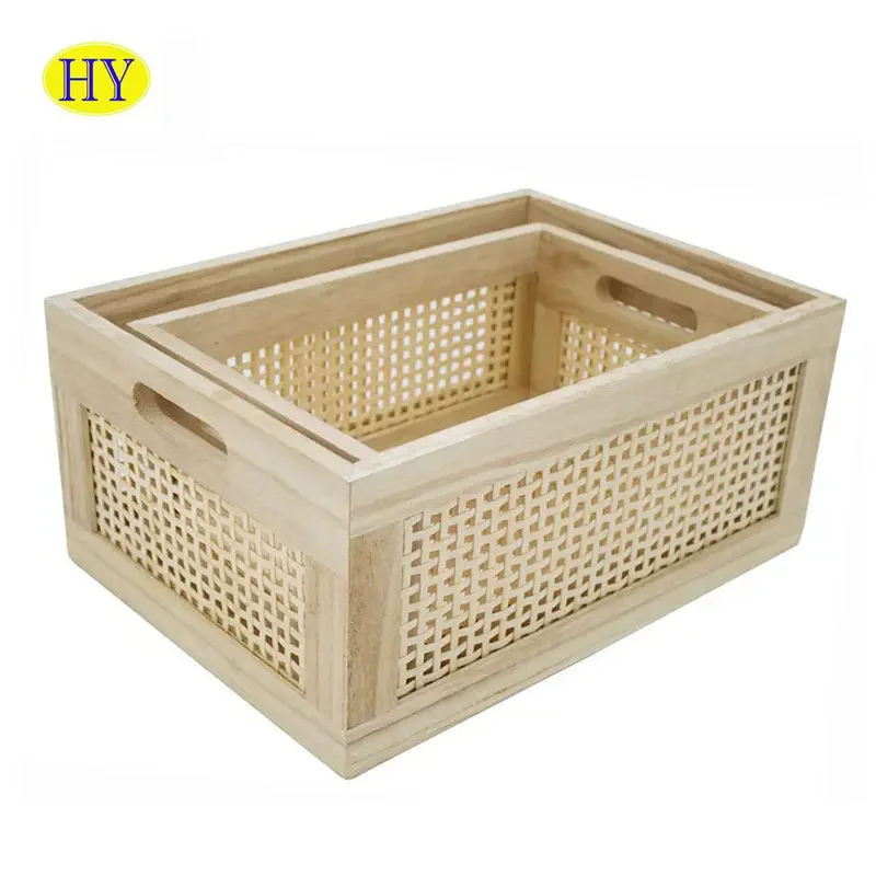 Crates Large Fruit Vegetable Storage Basket Box Basket for Gift Rustic Wood Decorative Shipping Wooden China Vegetable Packing