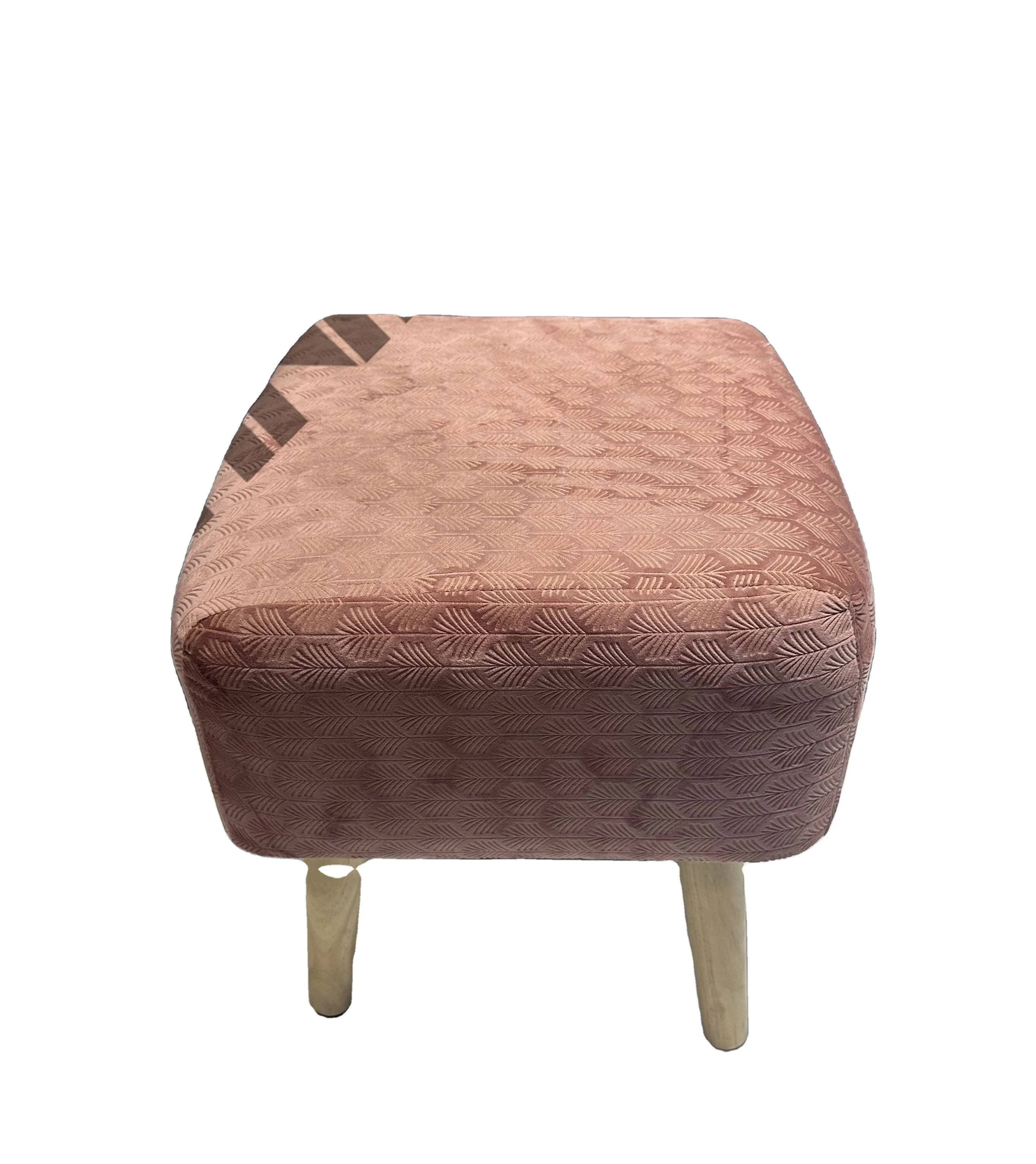 Shriko Soft Round Ottoman Footrest Stool, Children Wooden Stool & Ottomans with Non-Skid  Wooden Ottoman Chair