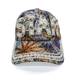 2022 Fashion Pattern Sunshade Hats with Shinny Bling Rhinestone for Women