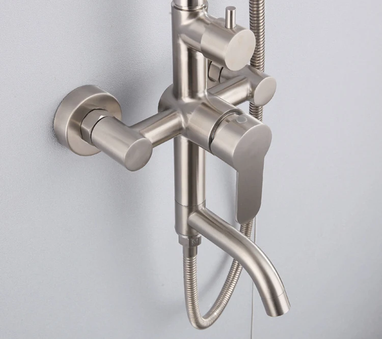 
Cheap Stainless Steel Shower Faucets Sets Complete with Shower Head and Handle Sets Rain Thermostatic Mixer Bathroom Shower 