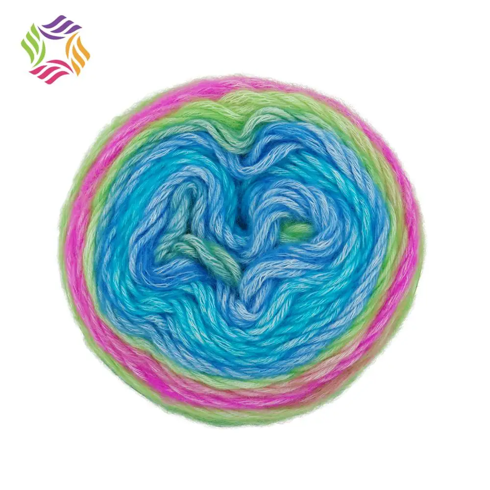 Charmkey необычная разноцветная мягкая полиэфирная и акриловая Смешанная хлопчатобумажная пряжа для вязания крючком яркая одежда