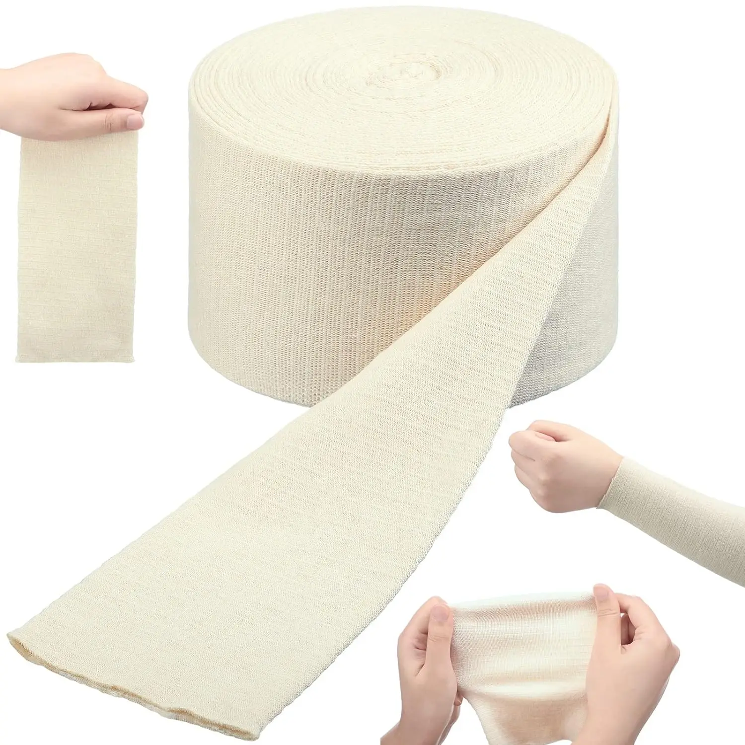 Cotton Tubular Stockinette Gauze Roll Tubular Arm Stocking Elastic Leg Stockinette for Cast Plaster Comfort Wear Sweat Absorbent