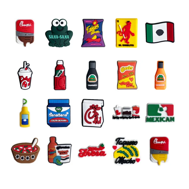 2022 Wholesale Mexican Style Croc Charms Custom Designer Charms For Kids Clog Shoe Charms Gifts