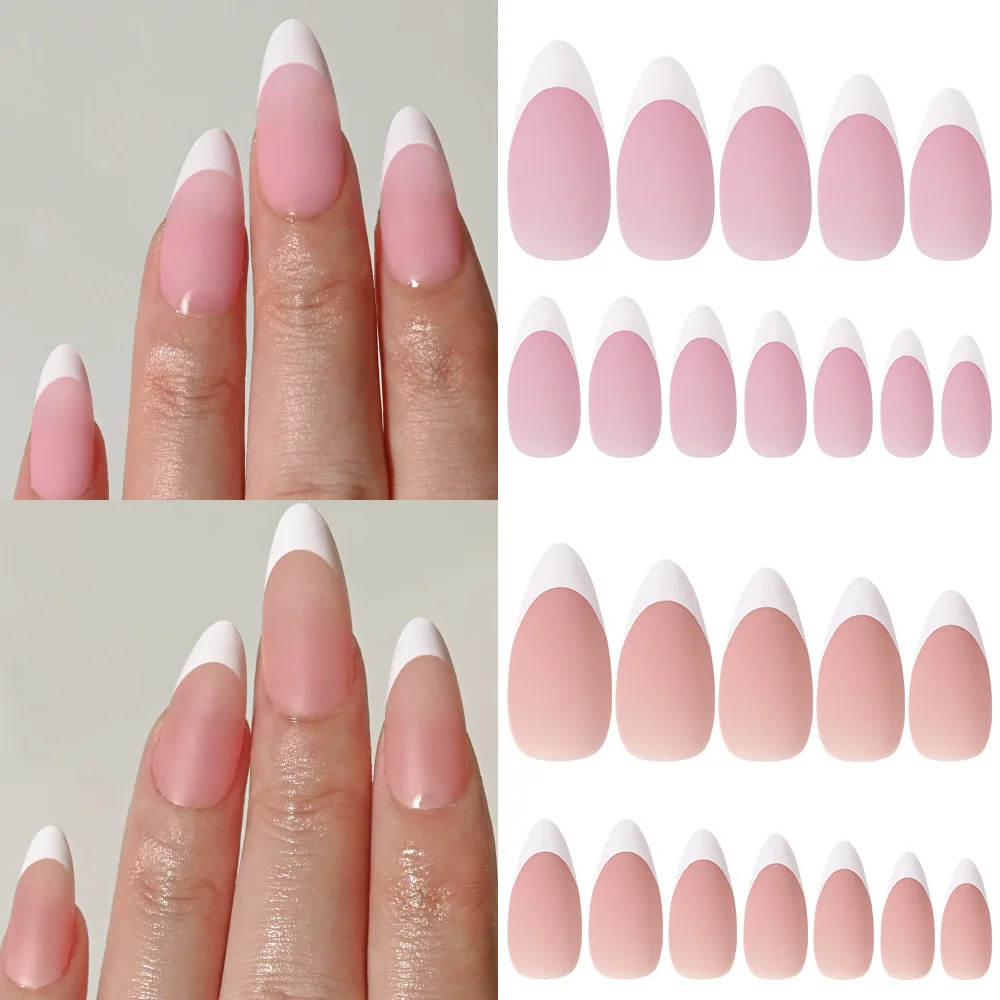 New Design Tip Acrylic Nails Ballerina Artificial Nails Low Price Medium Length Press On Nails Solid Matte