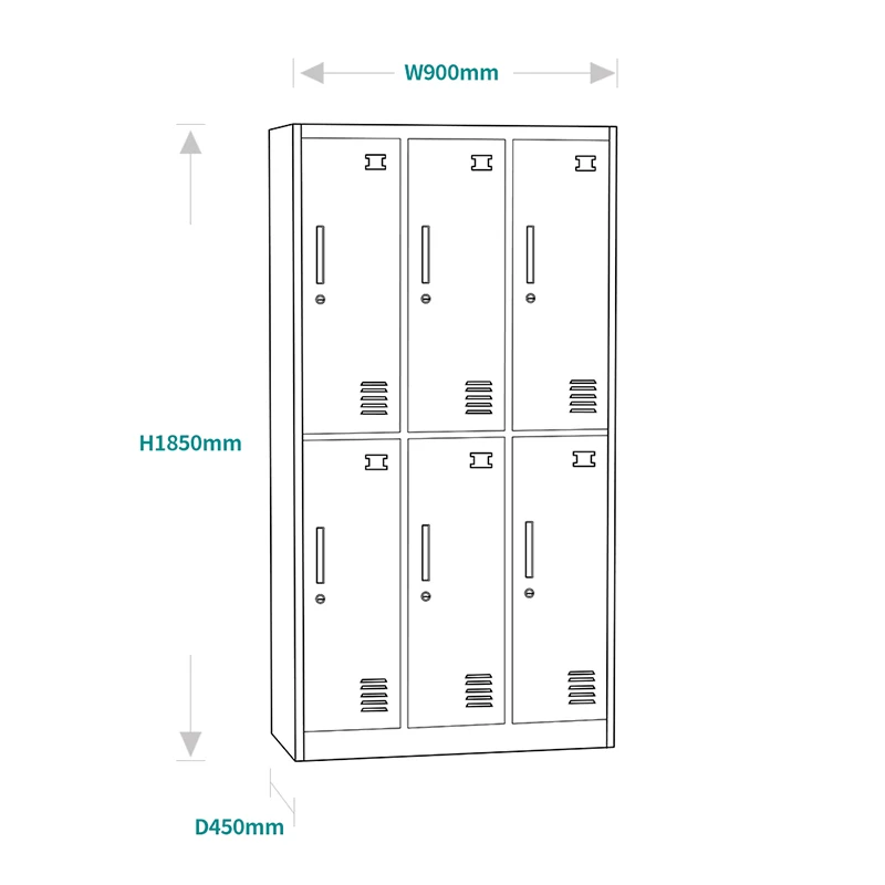 4/6/9/12/15 Door school staff wardrobe metal Locker  clothing  Cabinet  metal locker cabinet