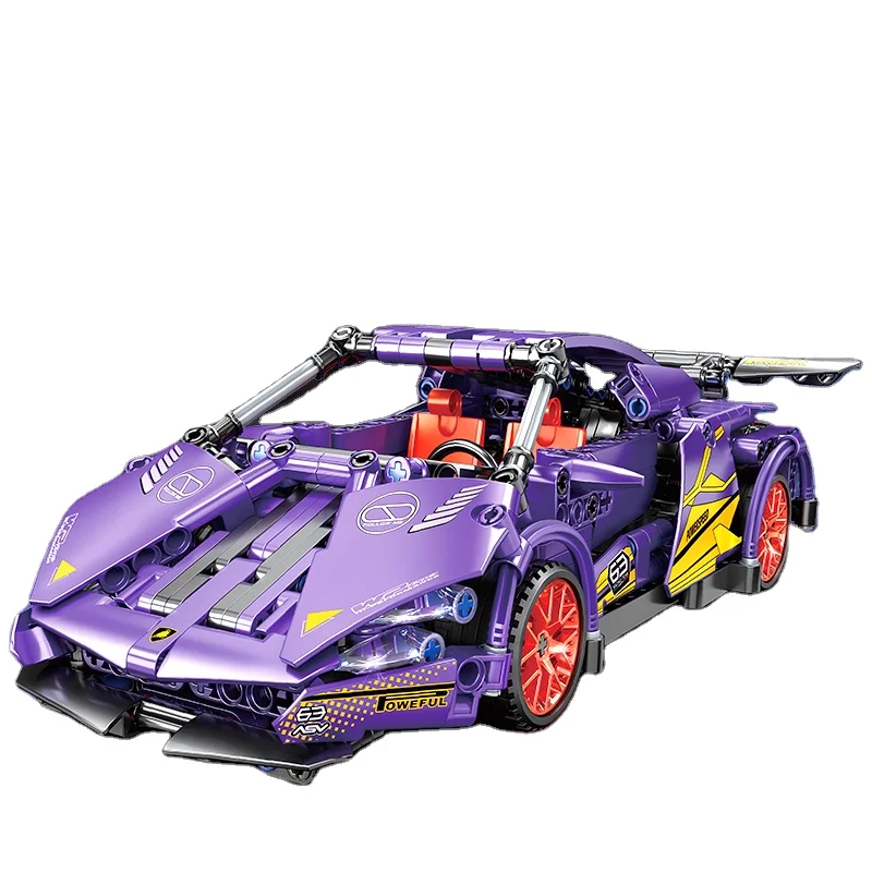 DIY Technich Super Racing Car Bricks Kit Educational Building Block Game Toys for Kids aged 2 7 Electronic RC Model Box Packed