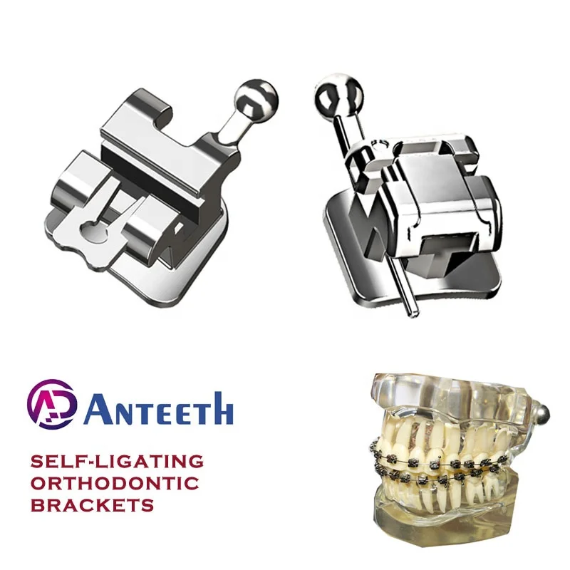 dental materials orthodontics consumables metal braces and brackets  3 hooks self ligating brackets ortho