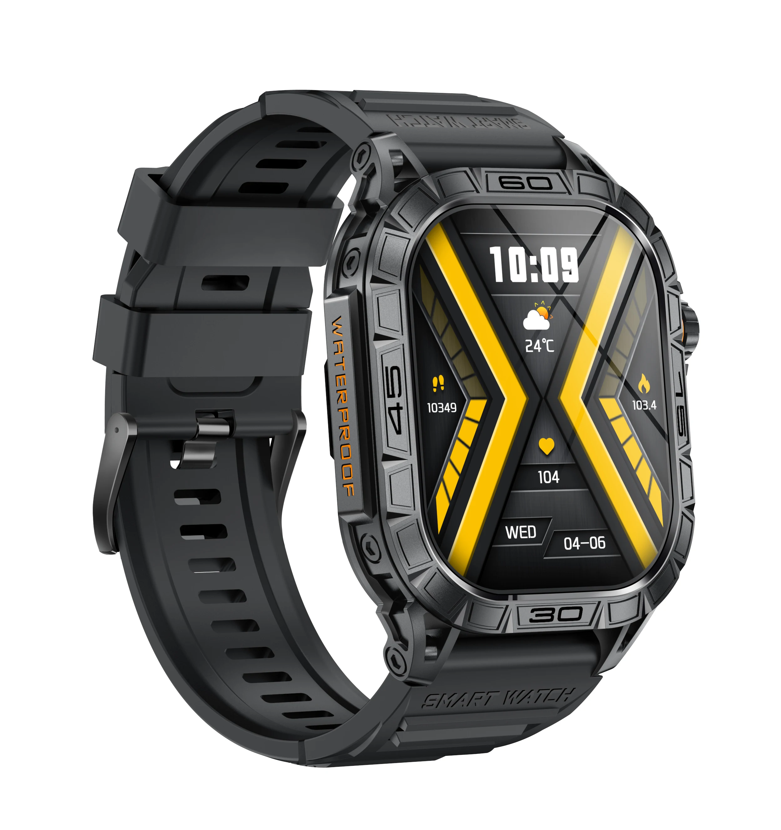 2024 Outdoor Smart Watch for Men BT Call IP68 Waterproof Large Memory Outdoor Sports Smartwatch 380mAh Large Battery