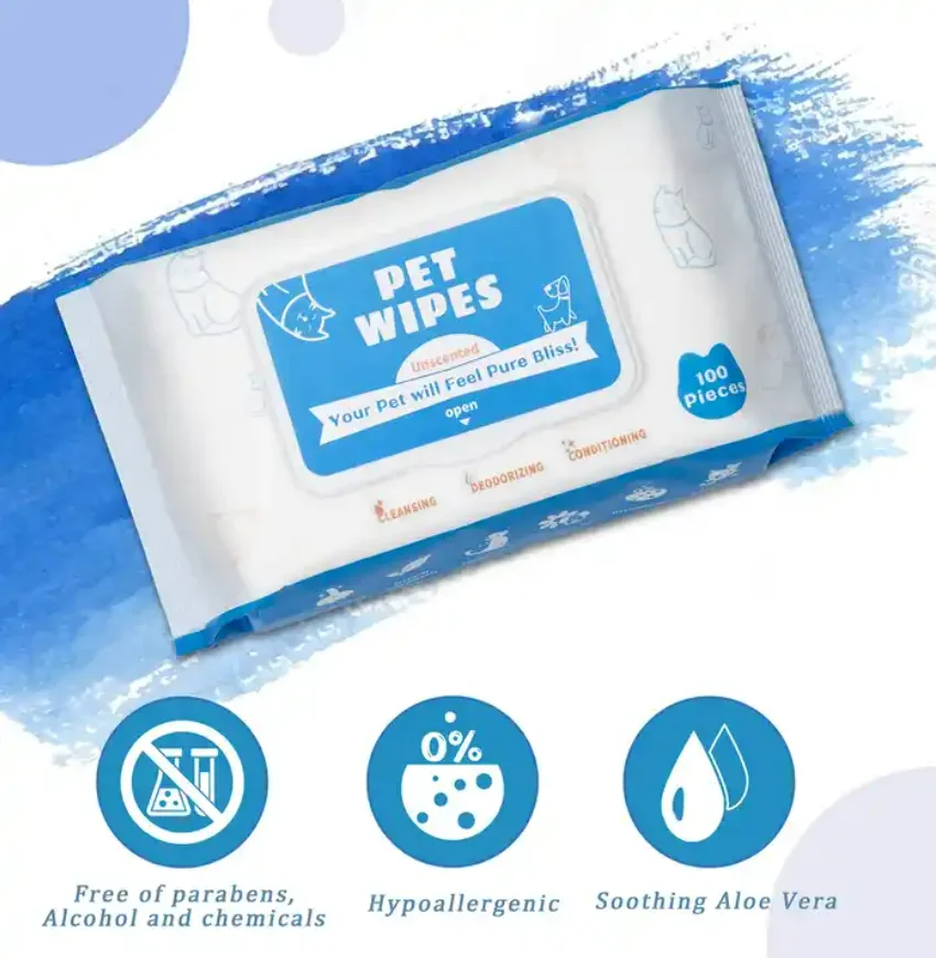 Petdom Pet Grooming Cleaning Safe And Mild Puppy Eye Cleaning Wipes Pet Alcohol Free Wipes Hypoallergenic Cat Dog Wipes