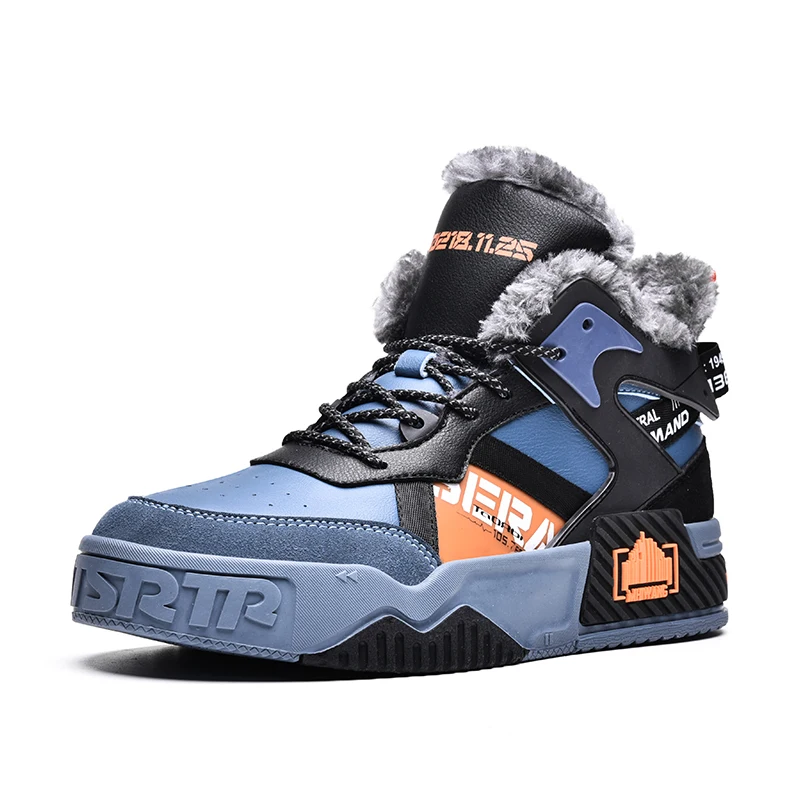 World-win New Style Winter Plus Plush High Top Sneakers Mens Snow Boots