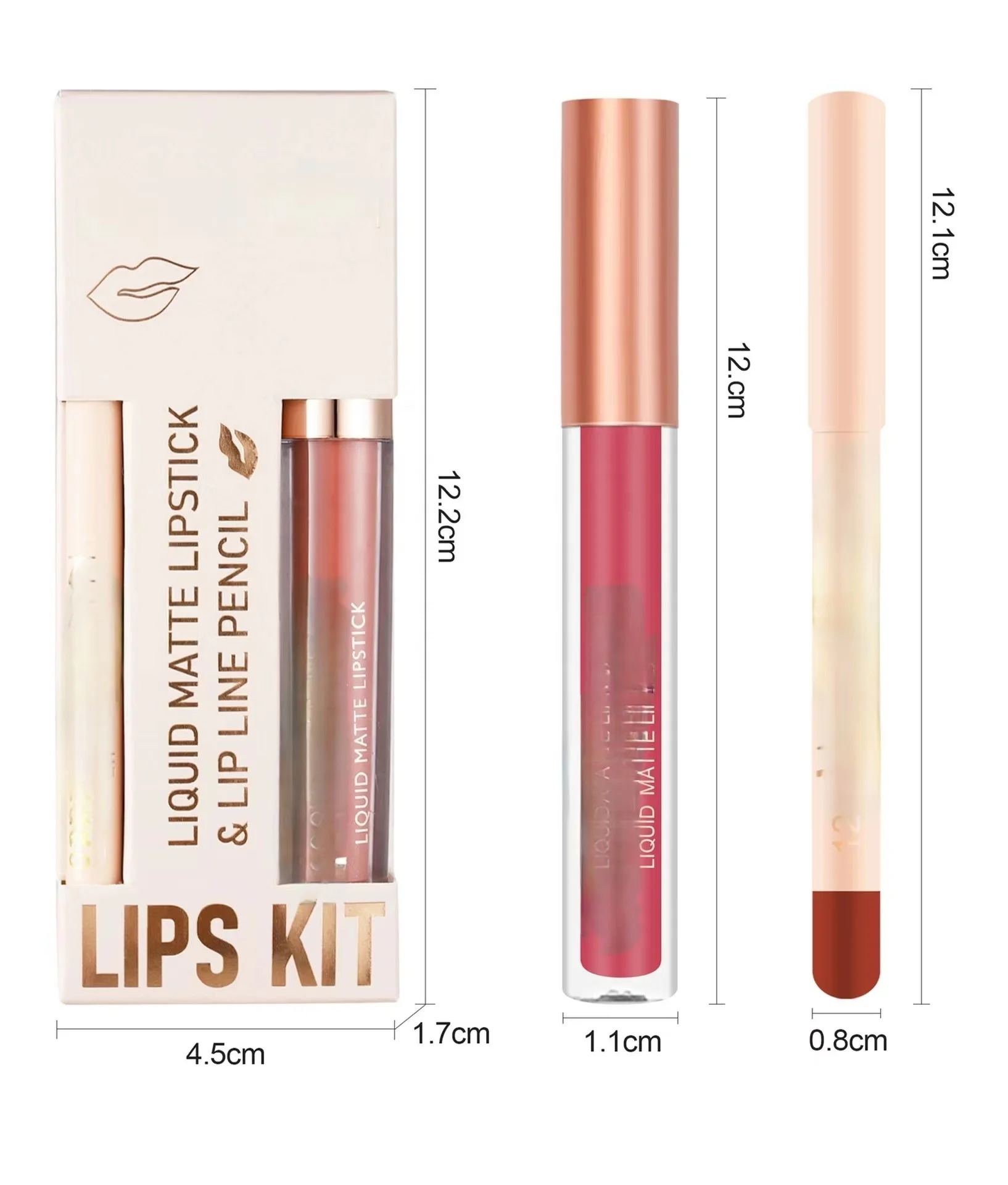 lipliner lip gloss kit custom vegan  make up vendor cosmetic lipstick and lip liner set lip liner private label