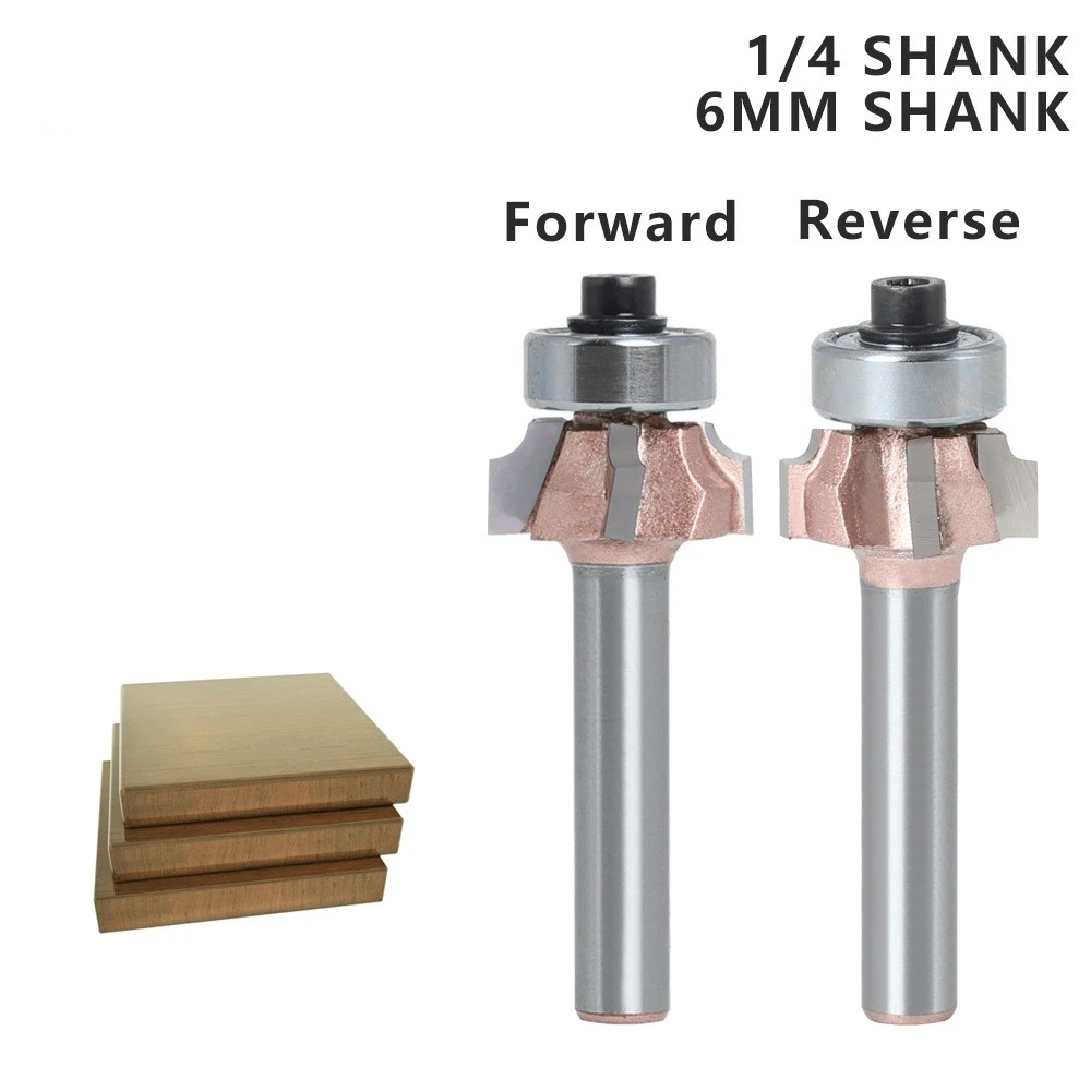 4blade rounded edge banding cutter forward and reverse rotation double R-line end mill woodworking cabinet door router bits
