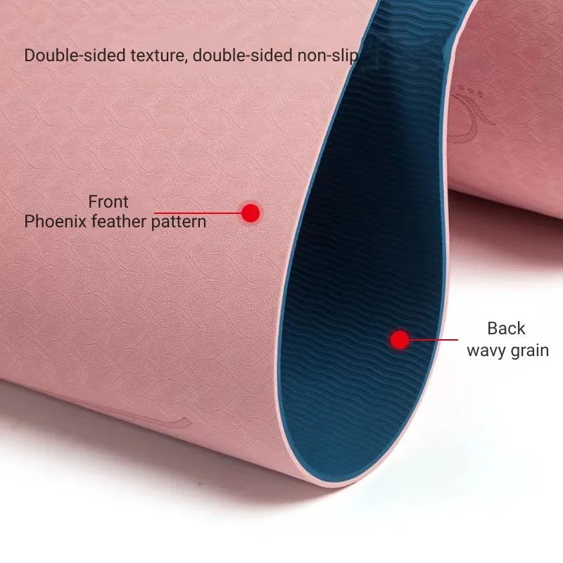 TPE Yoga Mat Print Logo Natural Yogamat Organic Non Slip Cheap OEM Film ROHS Color Package Material Pieces Origin