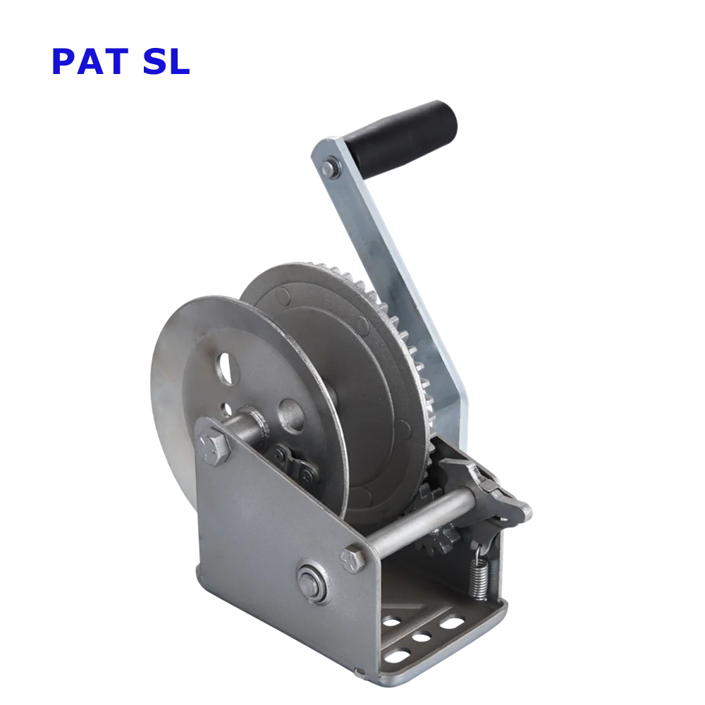 Manufacturer 1500LBS Mini Towing Tractor Galvanized Manual Hand Winch Boat Trailer Winch with Wire  Rope Cable Strap