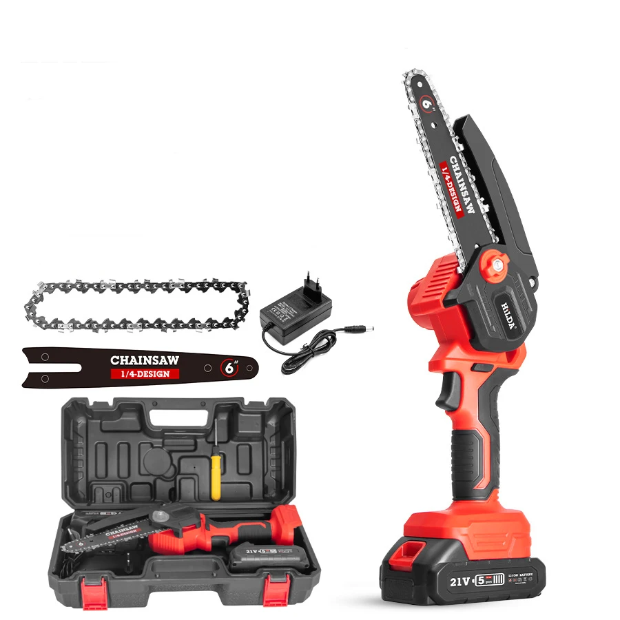 Mini Li-Ion Wood Cutter Chainsaw Power Tools 21v Li-Ion Chain Saw For Sawing Wood 4/6 inch Mini Cordless Chainsaw