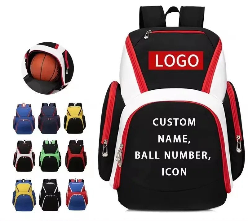 Custom Logo Hot Sale Sports Backpack Bag  Boys Large Capacity Customized Basketball Backpacks