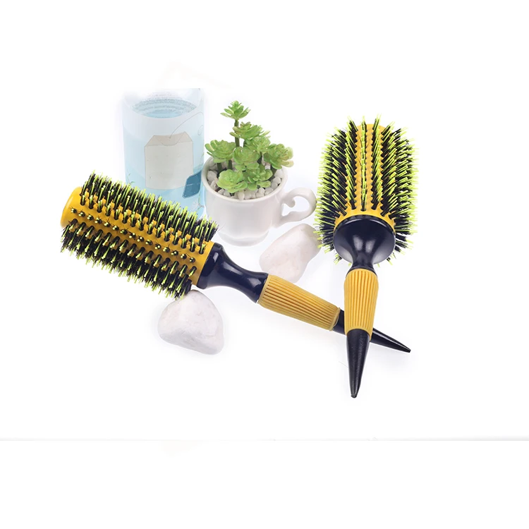 EUREKA 28033-w94 Professional Boar Bristle Nylon Pins Round Brush Wooden Hair Brush Long Barrel Round Brush For All Hair