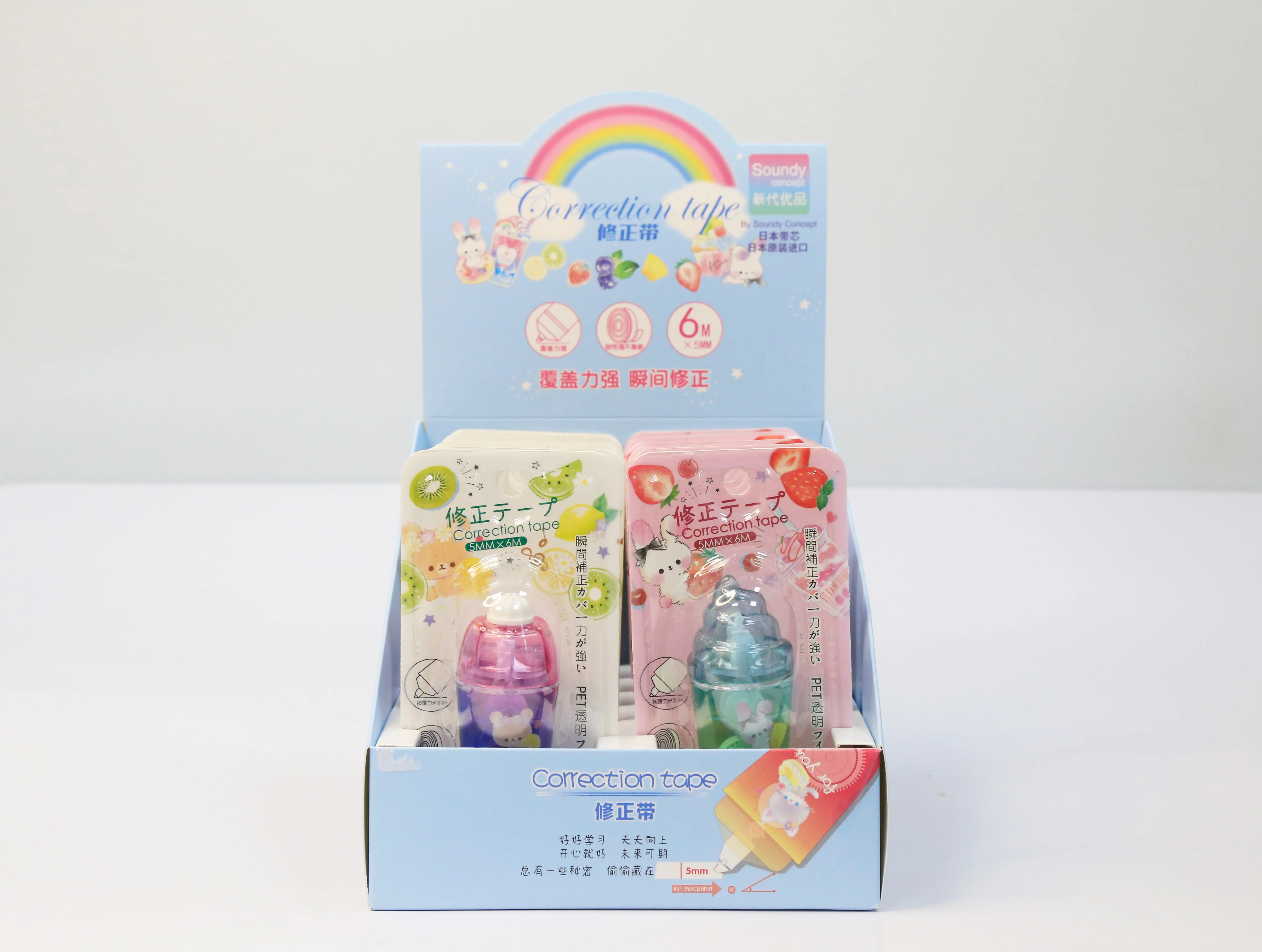 Новые товары милые канцелярские мультяшная кавайная форма для напитков студенческие белая Корректирующая лента детей