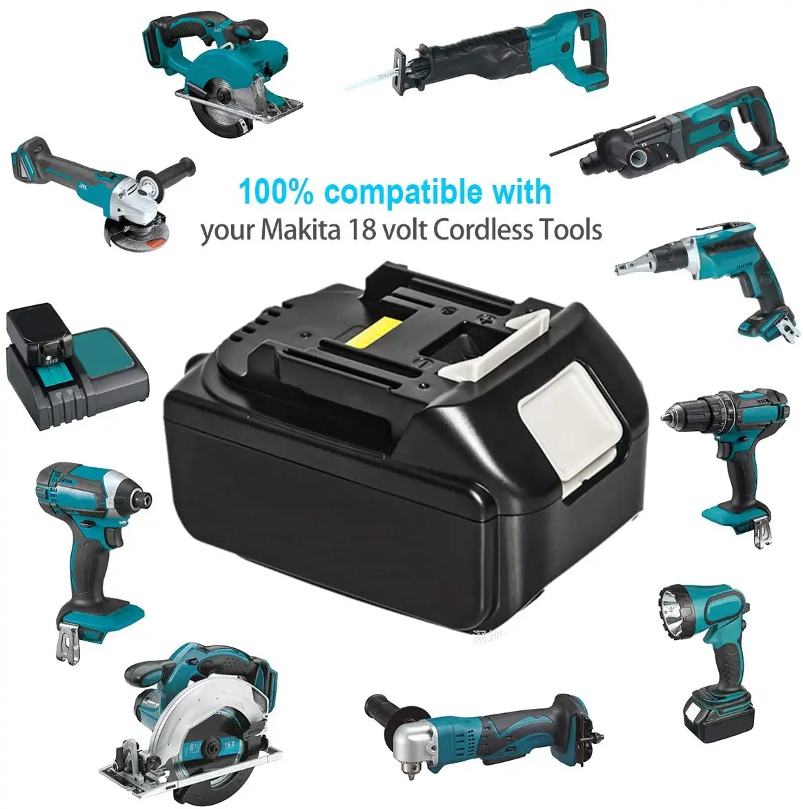 Tool battery for makita 18V 3.0ah compatible with makita 18V battery with LED Indicator  BL1830 BL1830B tool battery