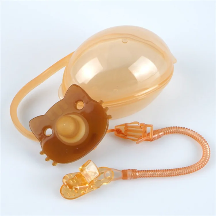 0-6M Newborn baby silicone soft Orthodontic Baby Pacifier with clip PP box