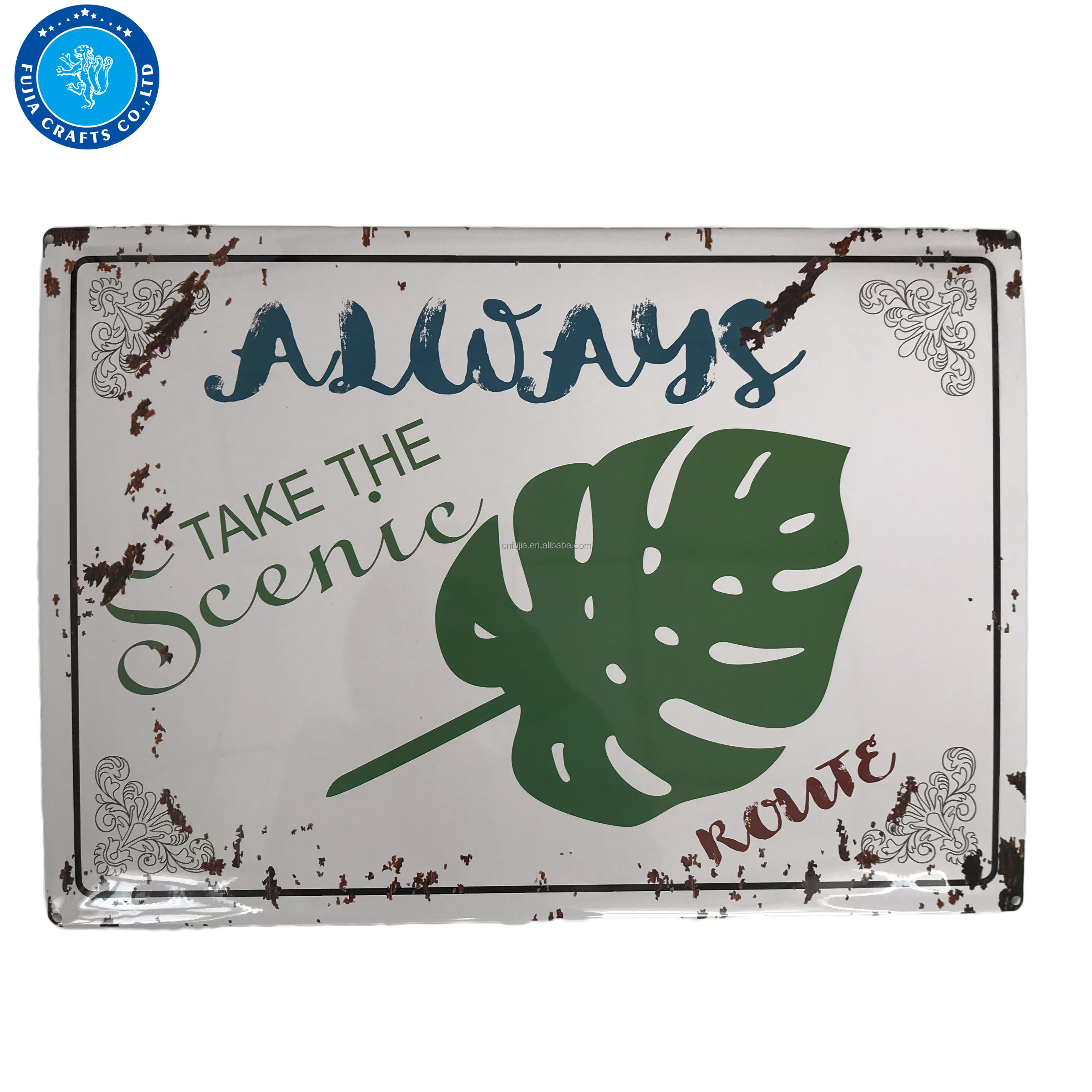 Personalized cheap custom embossed retro antique vintage decoration aluminum metal tin poster for souvenir pub wall decor