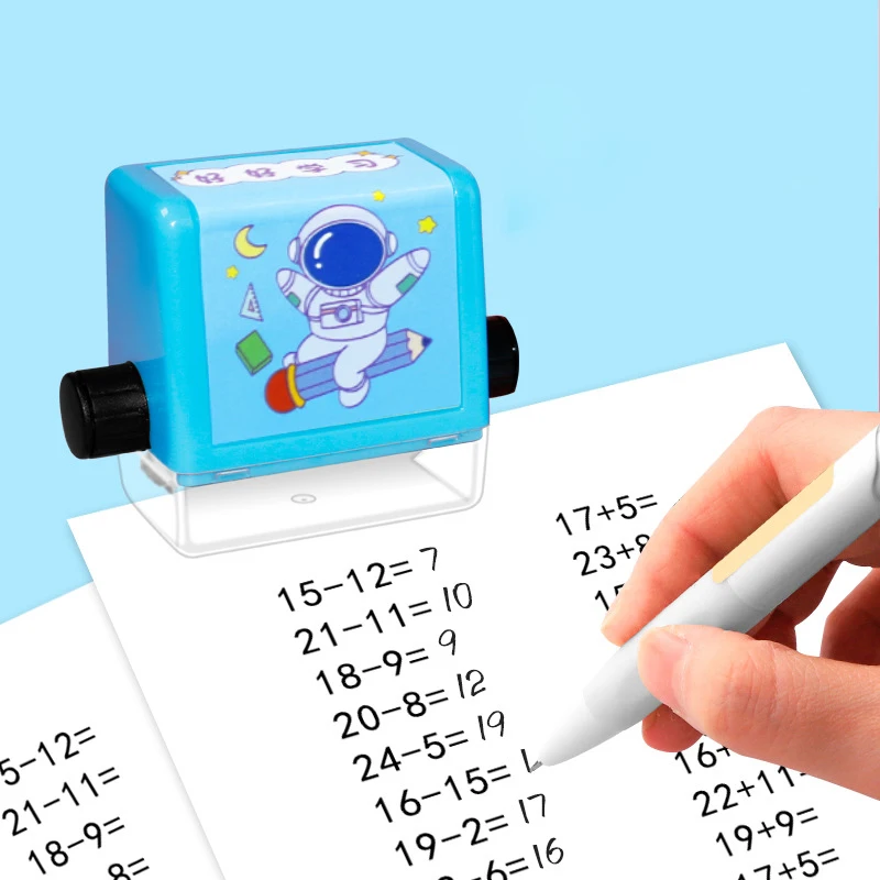 Factory high quality adjustable roller math stamp math stamp kids addition and subtraction teaching