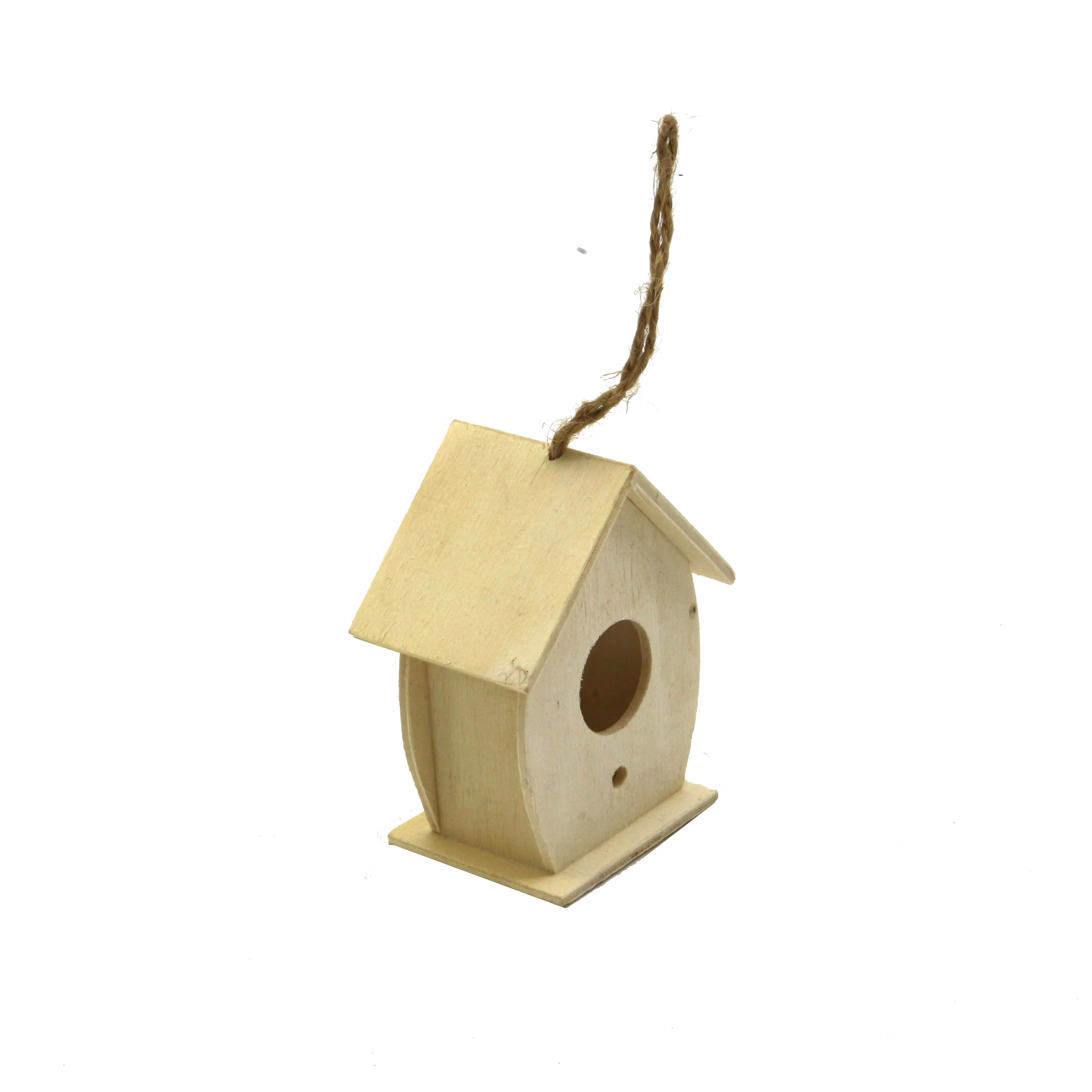Wholesale Custom Logo Natural Texture Wooden Bird House Hanging Bird Nest Outdoor Pet House