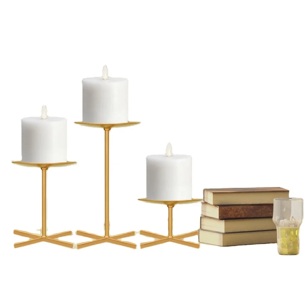 Hot Selling European Modern Candlestick Creative gold pillar candle stand holder for home decor party