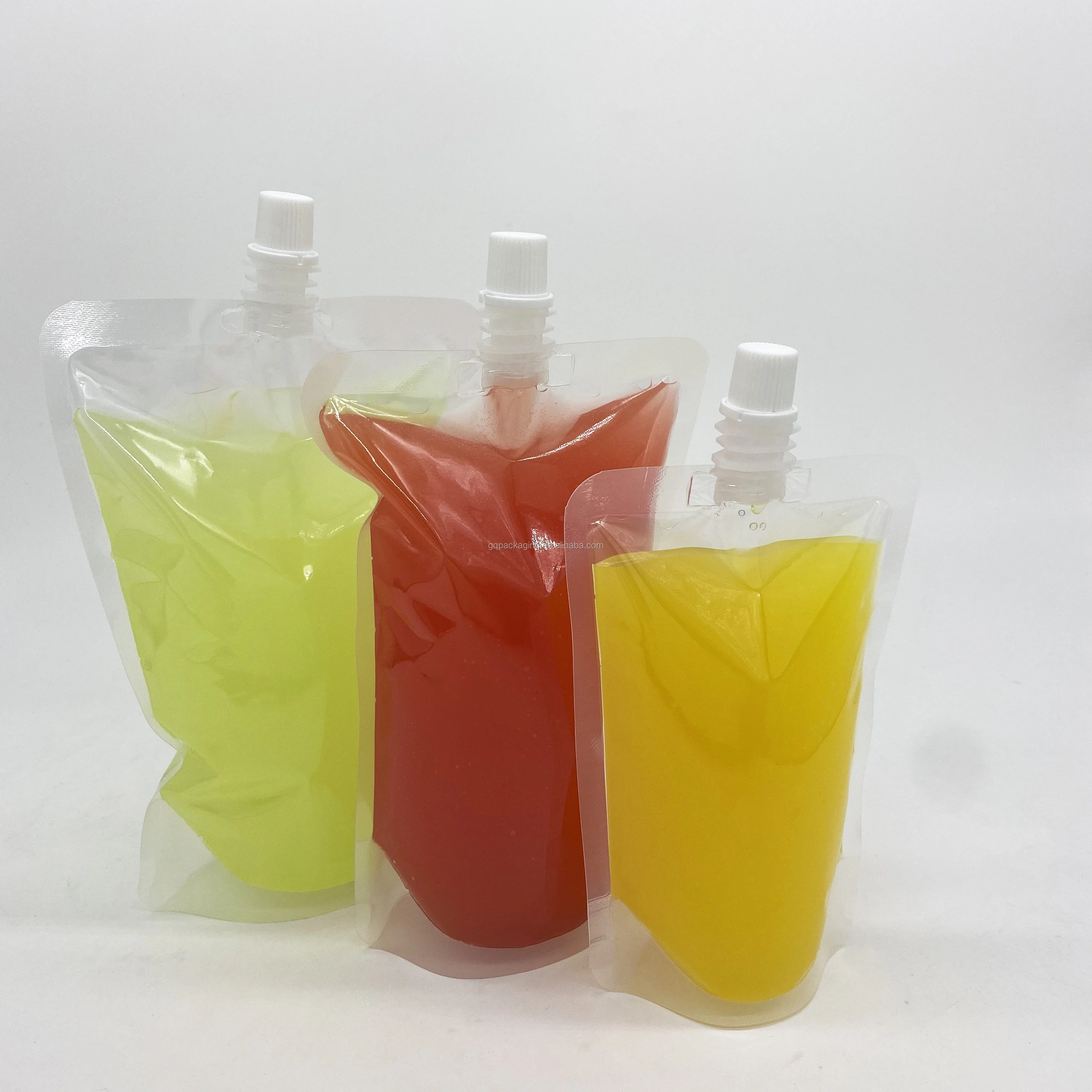 500ml juice transparent bag for sauce liquid pouch spout reusable plastic packaging spout pouch 1Pack=100 Pieces