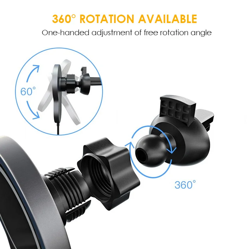 New Products 15 W Magnetic Car Mount Wireless Portable Mobile Phone Charger for iphone Fast Charger