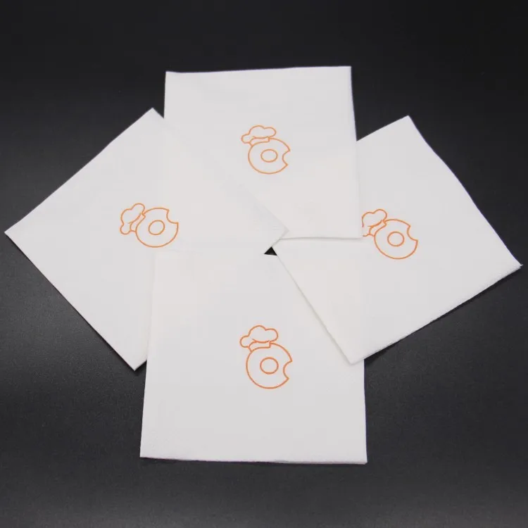 Red color pre-folded napkins printed golden star design colored paper napkins serviettes in stock