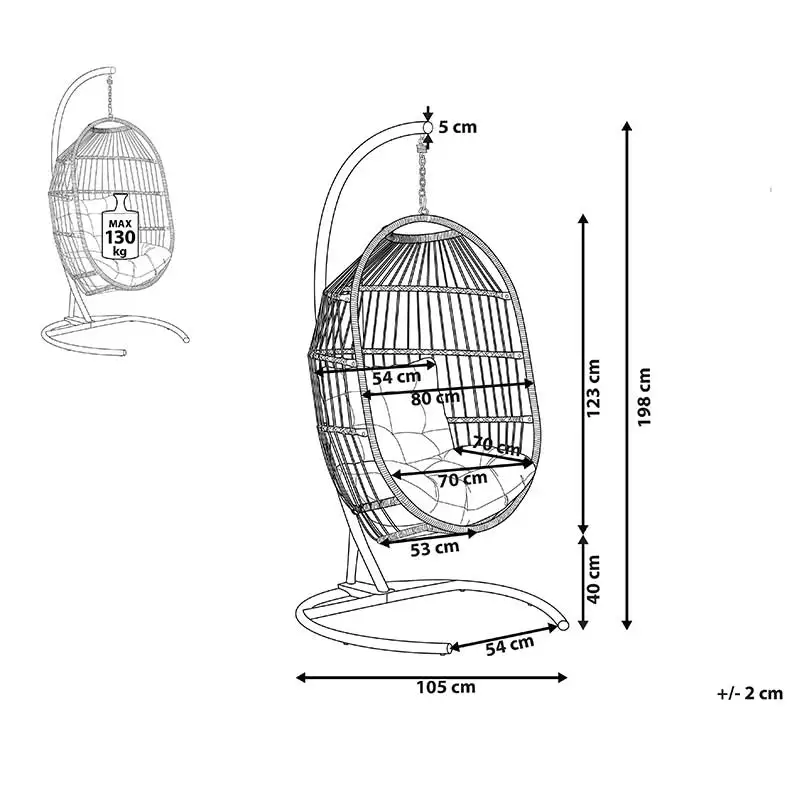Outdoor indoor with stand hanging rattan basket garden egg chair swing