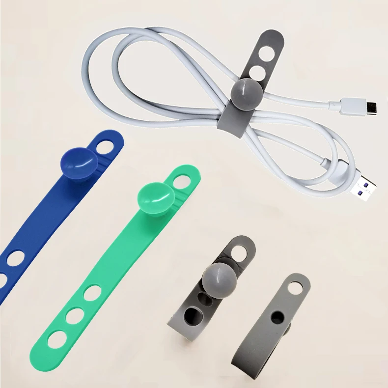 Оптовая продажа настольный силиконовый USB-держатель для кабеля экологически чистый многоразовый органайзер шнура