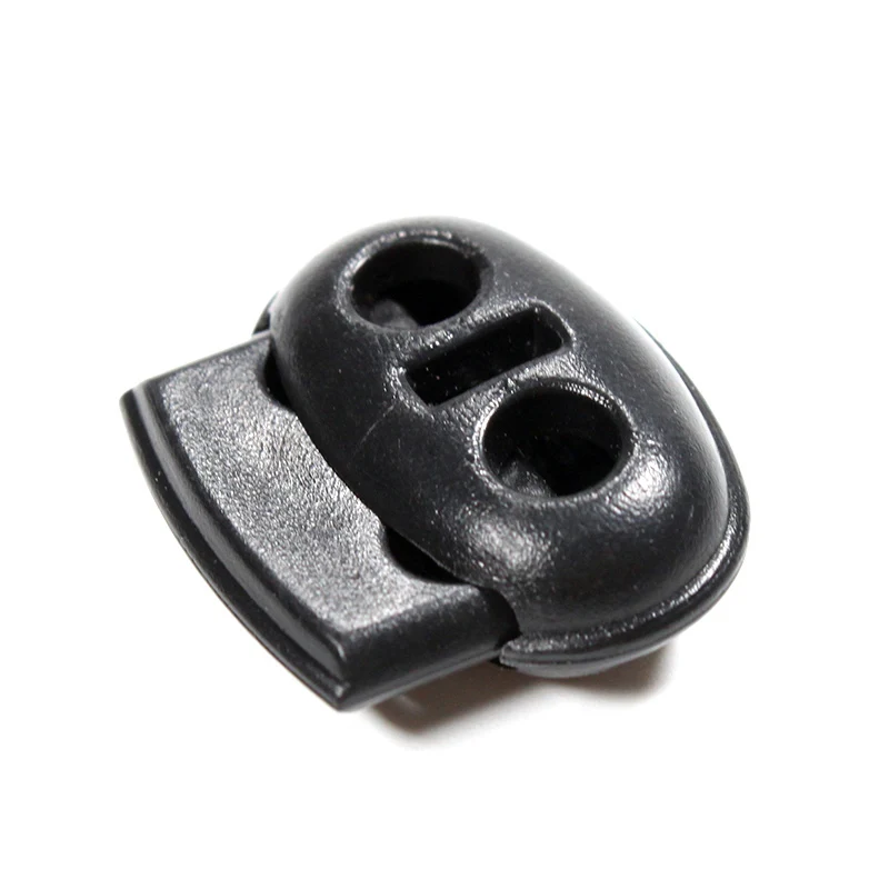 Factory Supply Double Hole Cord Lock Stopper Plastic Adjustable Cord Locks End Stopper for Garment Sportswear Gym Pants Shoelace