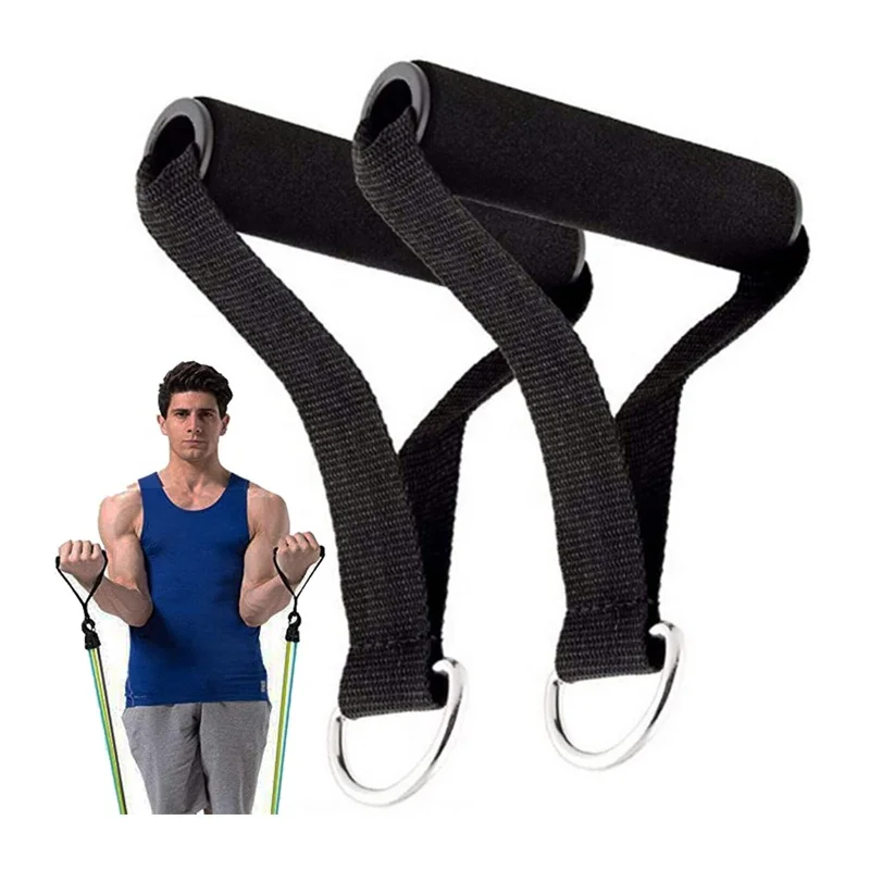 Gym Handle Extra Wide Foam Grips Nylon Cable Handle Attachment Foam Grip Home Workout Handles Pull Resistance Bands Grips